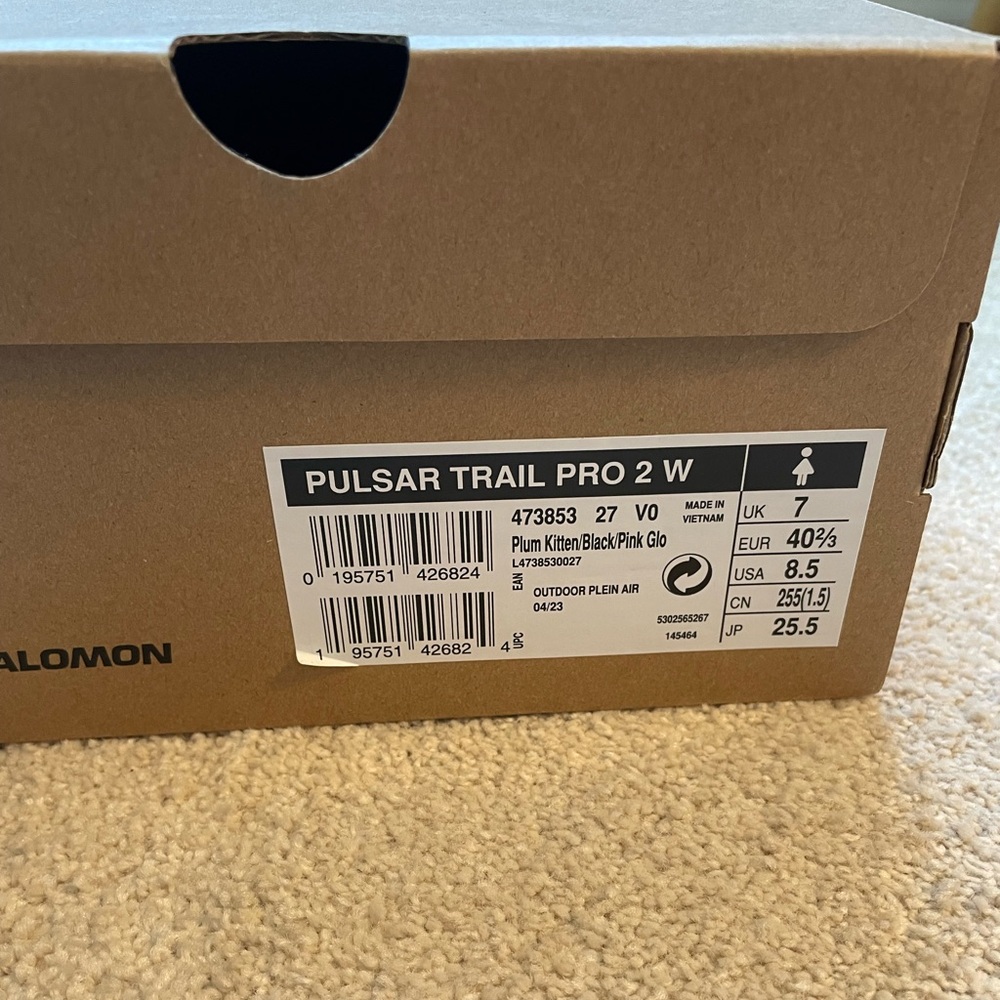 Salomon Gray Athletic Trail Shoes with Pink Accents - Picture 8 of 8